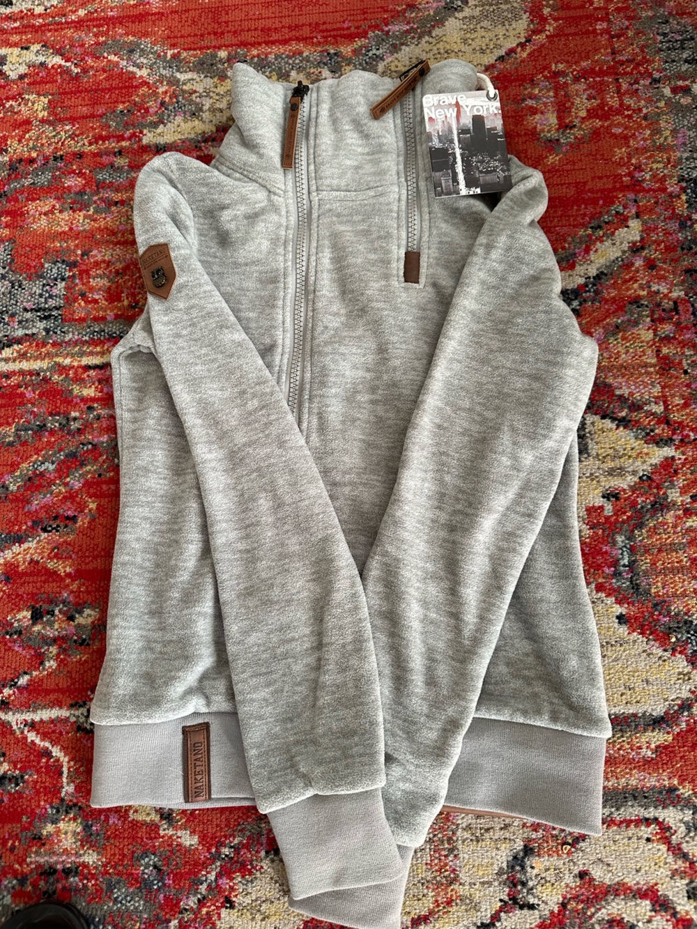 Naketano Light Gray Full-Zip women’s Sweater
